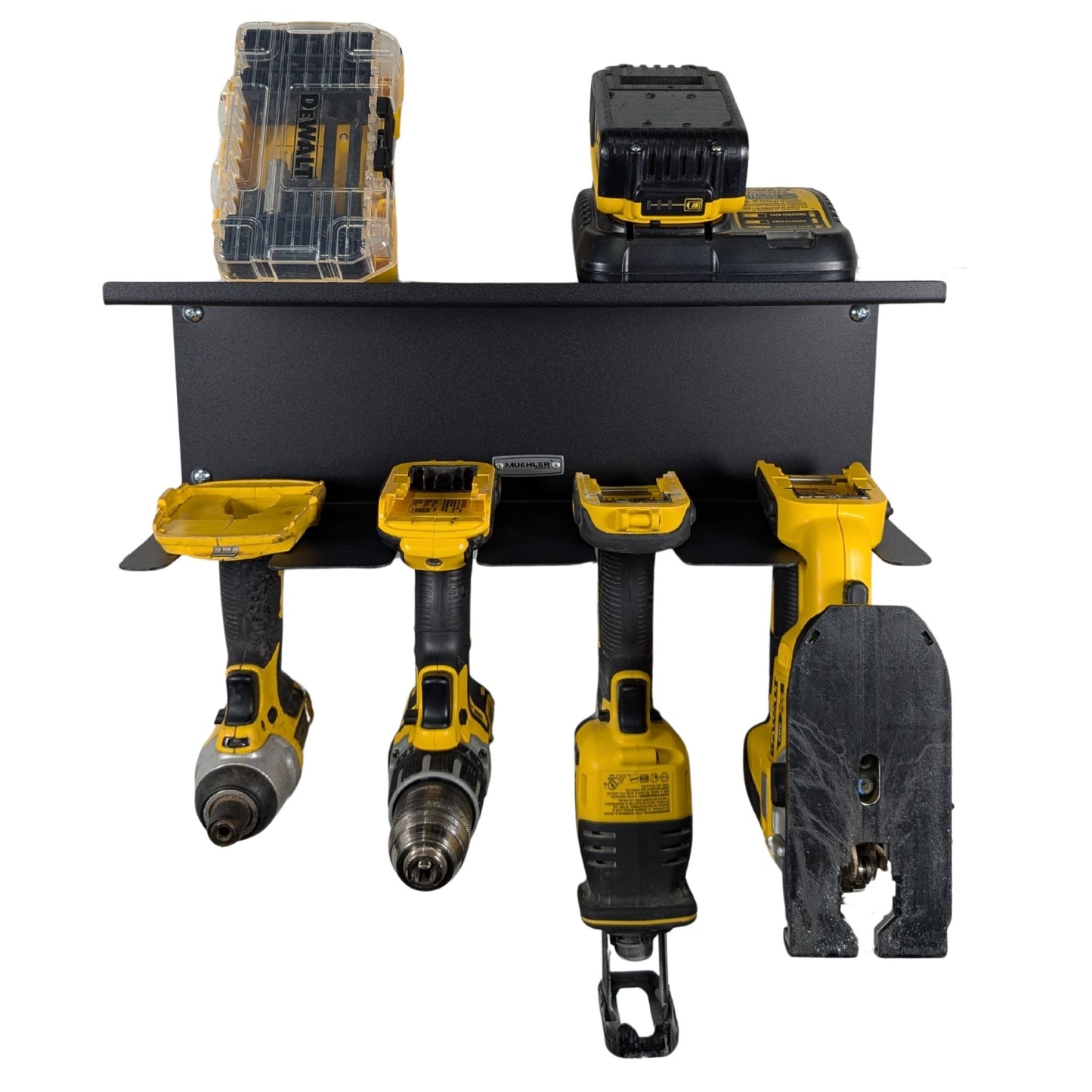 Universal Drill Holder & Battery Shelf, 4-Drill
