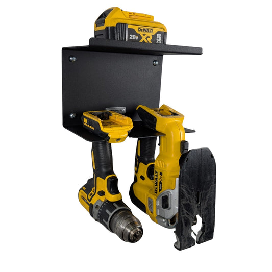 Universal Drill Holder & Battery Shelf, 2-Drill