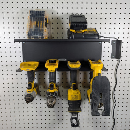 Universal Drill Holder & Battery Shelf, 4-Drill
