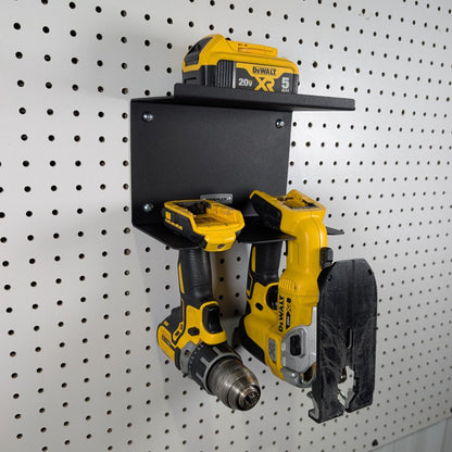 Universal Drill Holder & Battery Shelf, 2-Drill
